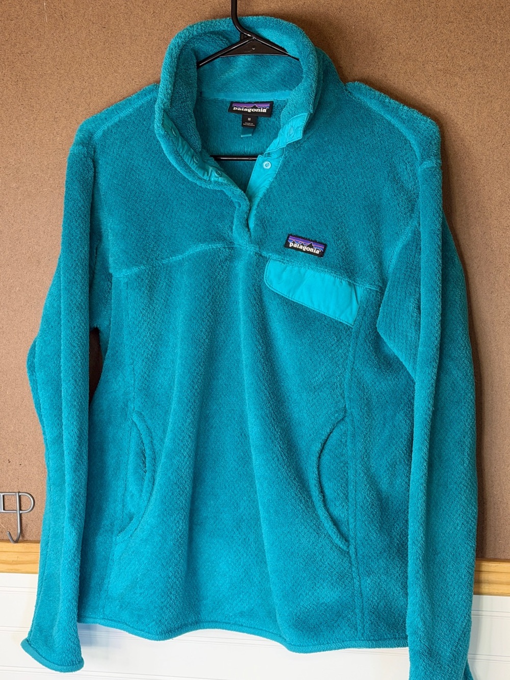 Patagonia Snap-T Blue Women's M Pullover Snap Jacket w/ Pockets Short